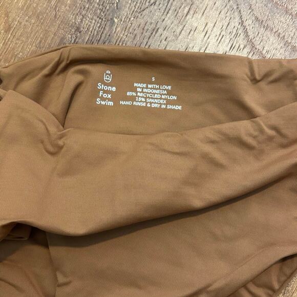 NWT Stone Fox Swim Simone Bikini Bottom In Rawhide Brown Size Small - Picture 4 of 6